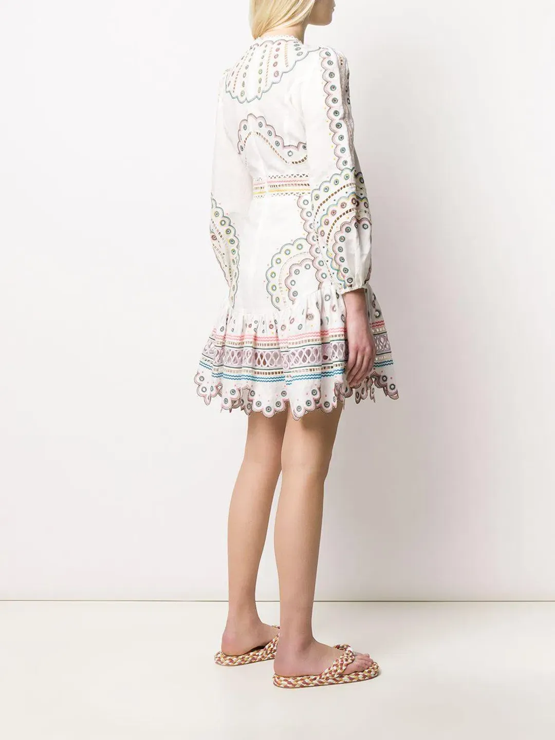 Zimmermann Peggy Embroidered Dress White Emroidered Size 12 for rent on The Volte - main image