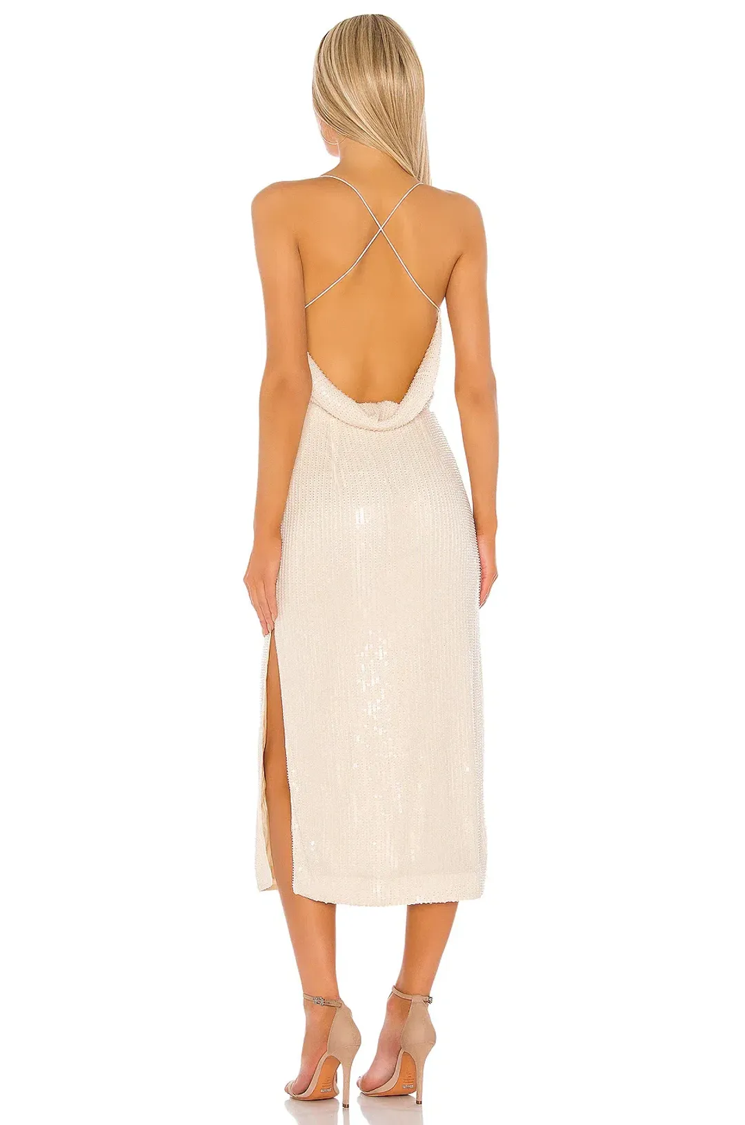 MISHA Devon Dress Champagne Size 8/S for rent on The Volte - main image