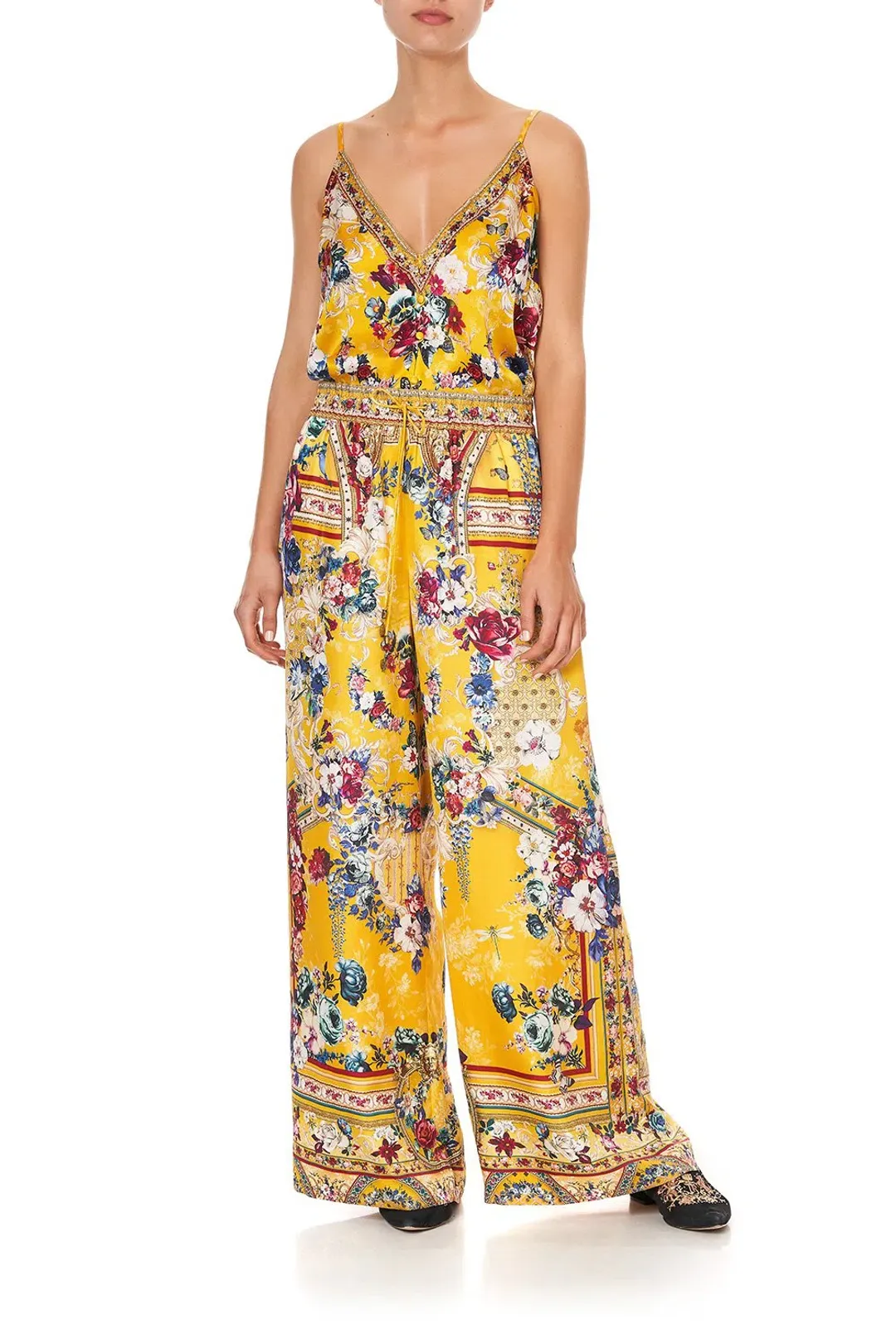 Camilla Crowned Roses Straight Leg Pants Size AU 10 for rent on The Volte - main image