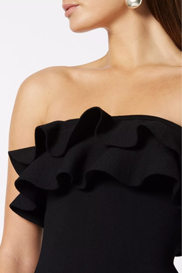 Scanlan Theodore Crepe Knit Strapless Dress Black Size 8 for rent on The Volte - image 3