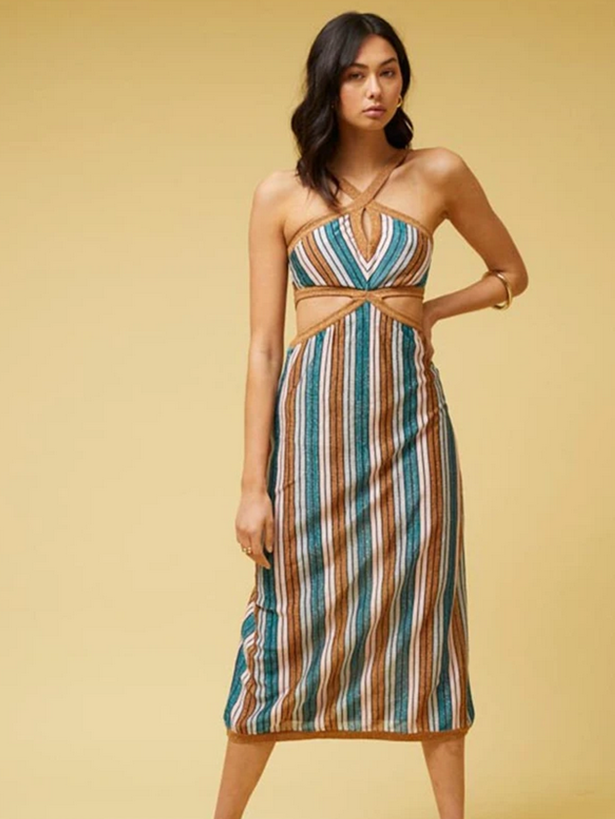 Suboo Lolita Knit Keyhole Cut Out Dress Print Size 8 - Image 1