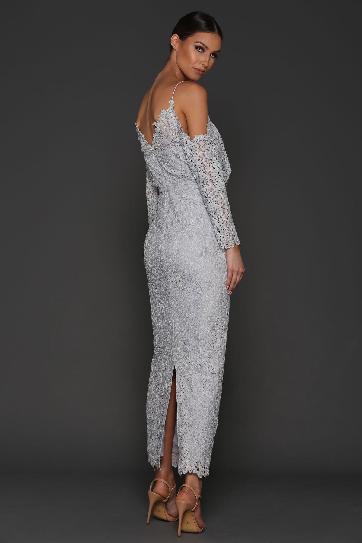 Elle Zeitoune Kendra Dress Gray Size 6 - Image 2