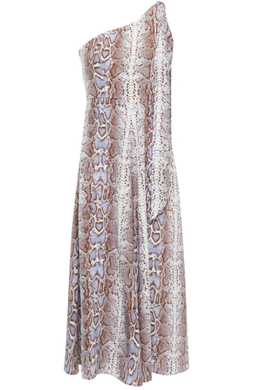 Zimmermann One Shoulder Snake Print Silk Crepe De Chine Midi Dress Print Size 6 for rent on The Volte - image 3