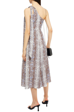 Zimmermann One Shoulder Snake Print Silk Crepe De Chine Midi Dress Print Size 6 for rent on The Volte - image 2