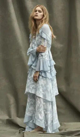 Morning Frost Maxi Dress in Bluebell for rent on The Volte - image 2