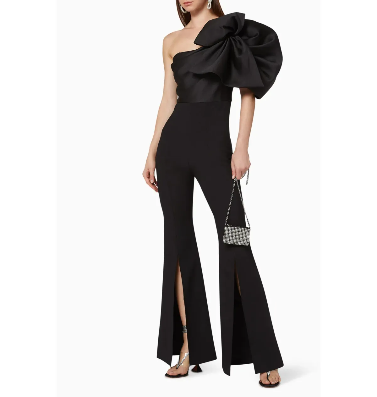 Solace London Laney Statement Sleeve Jumpsuit Black Size AU 10 - Image 1