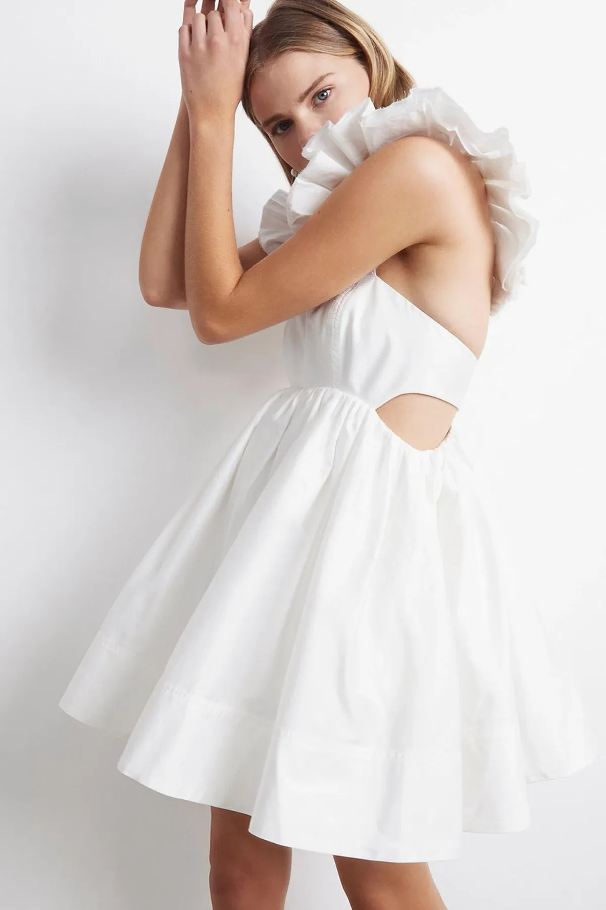 Aje Midsummer Mini Dress Ivory Size 4 - Image 4
