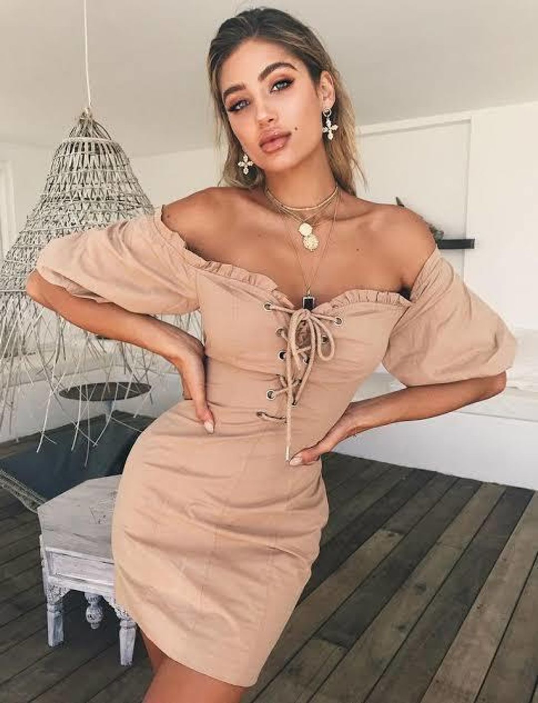 I Am Gia Alya Dress Brown Size 8 for rent on The Volte - main image