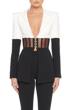 Eliya The Label Kira Blazer Black White Size 12 for rent on The Volte - image 4