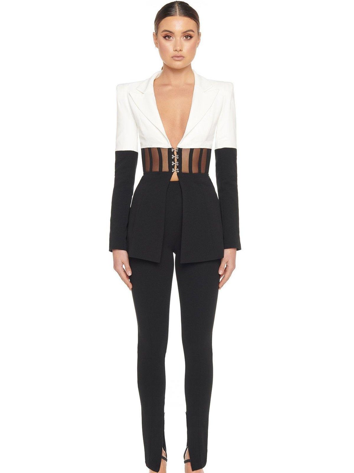 Eliya The Label Kira Blazer Black White Size 14 - Image 1