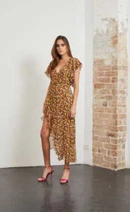 Bec & Bridge Stevie Wrap Midi Dress Floral Size 10 for rent on The Volte - image 2