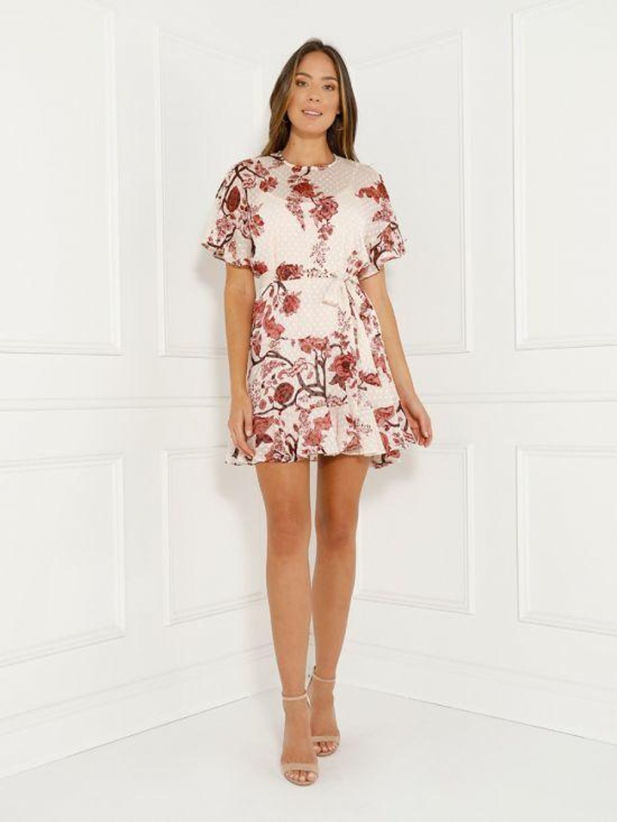Rodeo Show Carmel Mini Dress Floral Size 10 - Image 4