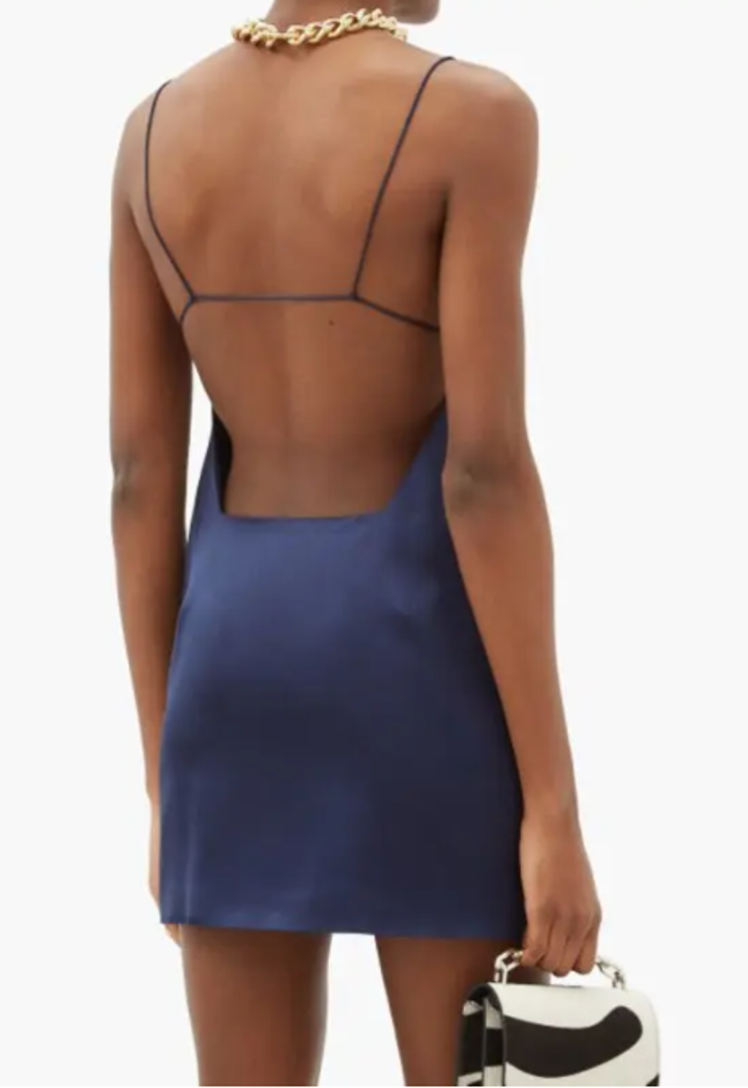 Gauge81 Bima Open Back Satin Mini Dress Blue Size 8 for rent on The Volte - main image