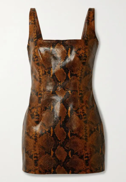 Gauge81 Kaoma Snake Effect Faux Leather Mini Dress Print Size 8 for rent on The Volte - image 4