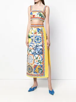 Dolce & Gabbana Majolica Print Two Piece Set Print Size 8 for rent on The Volte - image 1
