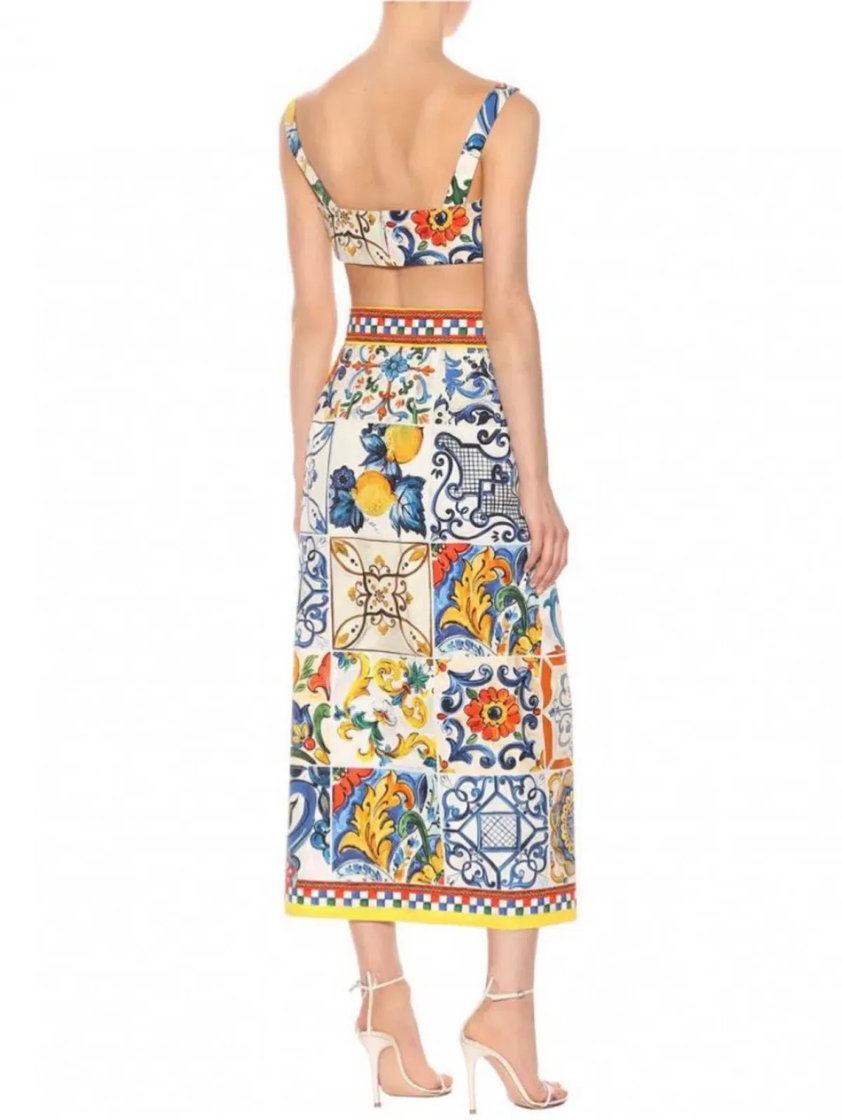 Dolce & Gabbana Majolica Print Two Piece Set Print Size 8 - Image 2
