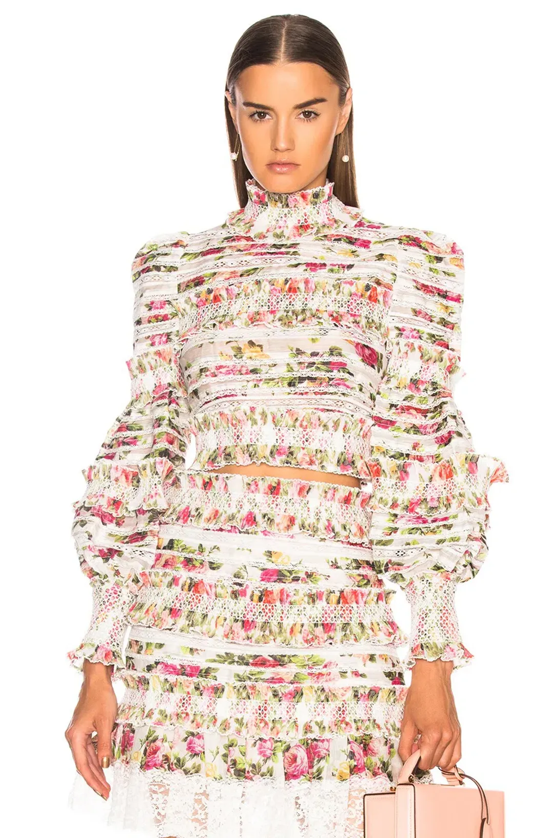 Zimmerman Radiate Sunny Smocked Bodice Pink Floral Size 8 for rent on The Volte - main image