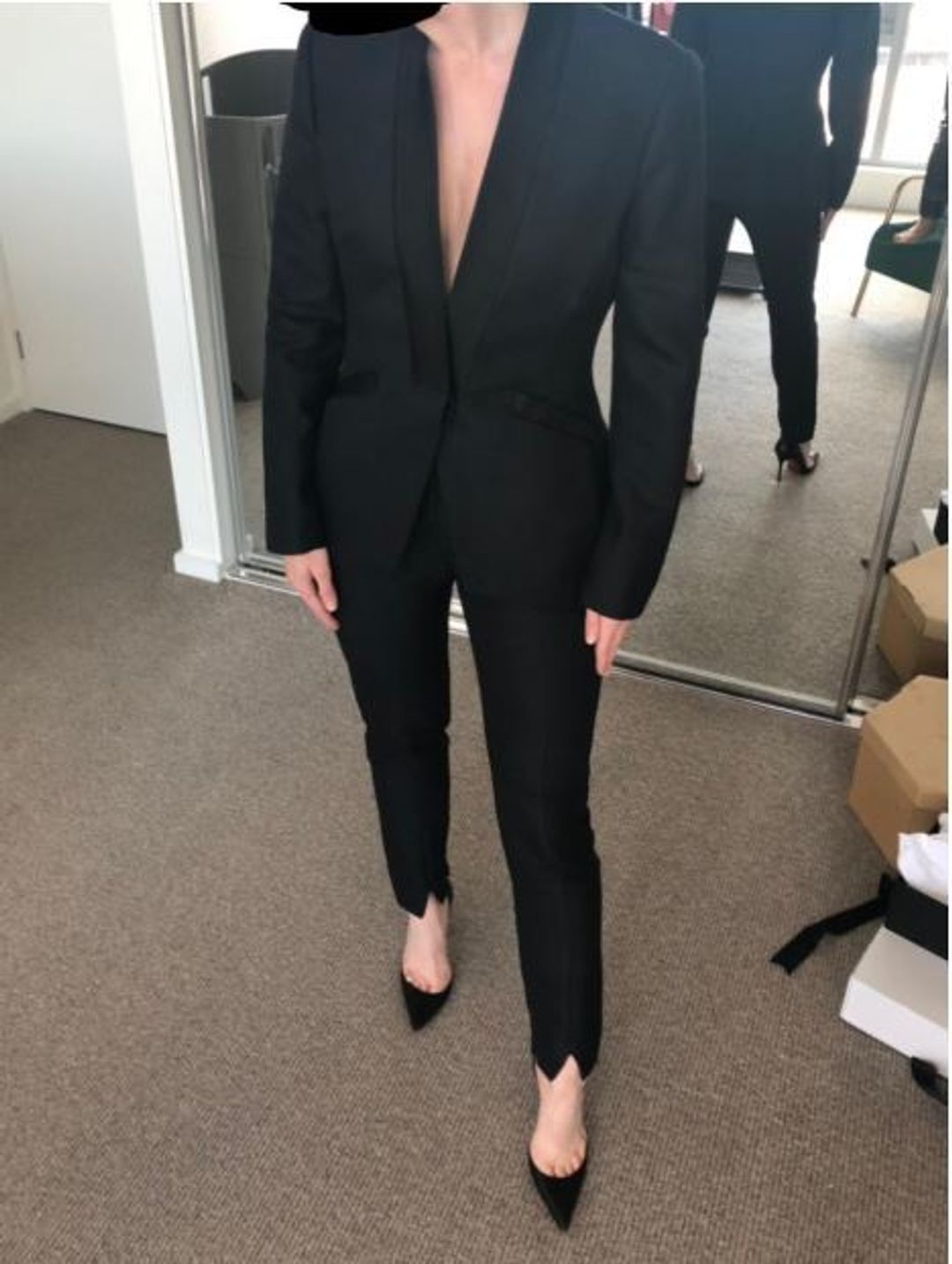 Sass and Bide tuxedo suit black size 8 for rent on The Volte - main image