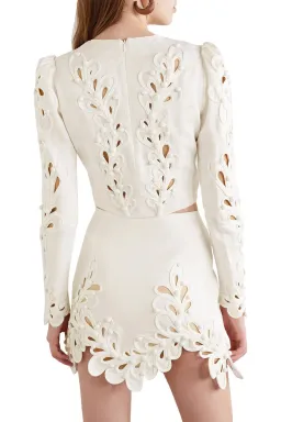 Zimmermann Brightside Rouleaux Bodice Size 8 and Mini Skirt Size 6 Set Ivory for rent on The Volte - image 3