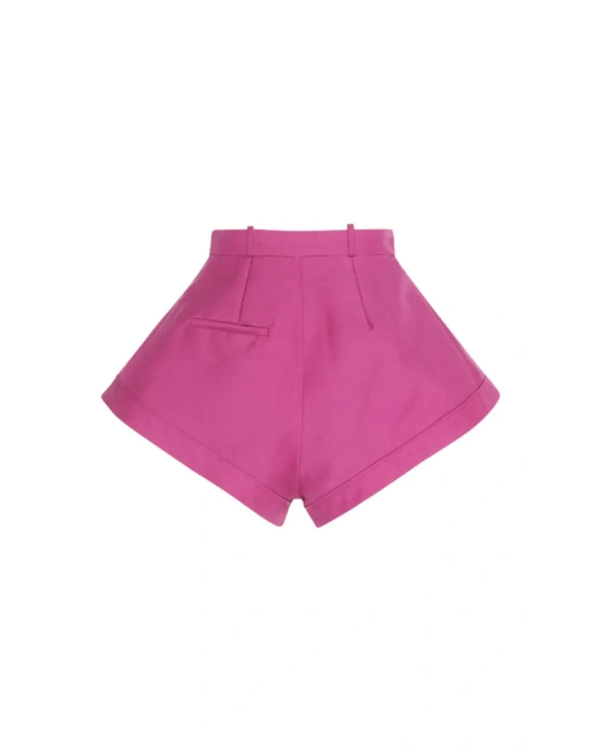 Jacquemus High Waist Wool Gabardine Shorts Pink Size AU 8 - Image 5