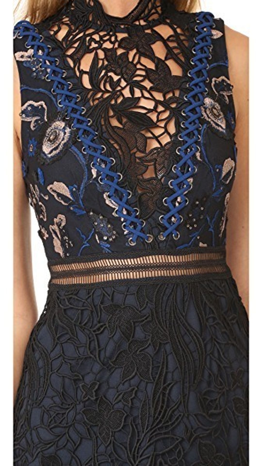 Self Portrait Clementine Mini Dress Black Size 4 for rent on The Volte - main image
