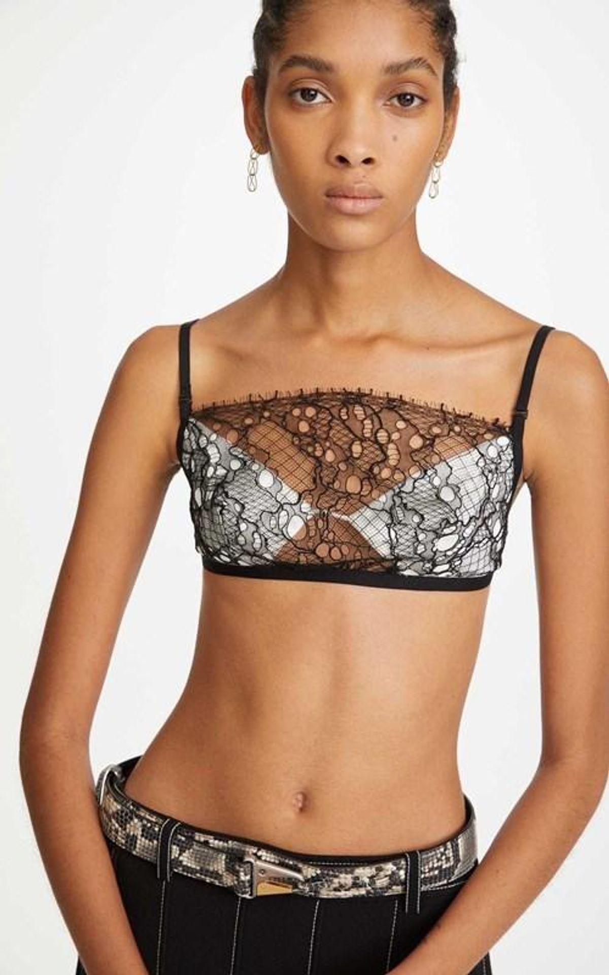 Dion Lee Marrow Lace Bandeau Bralette Black Size 8 for rent on The Volte - main image
