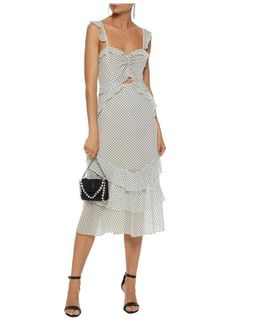 Marissa Webb Kenzie Ruffled Tulle White Dot Dress Size 10 for rent on The Volte - image 1