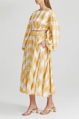 Acler Sutherland Top and Skirt Set Canary Check Size 12 for rent on The Volte - image 2