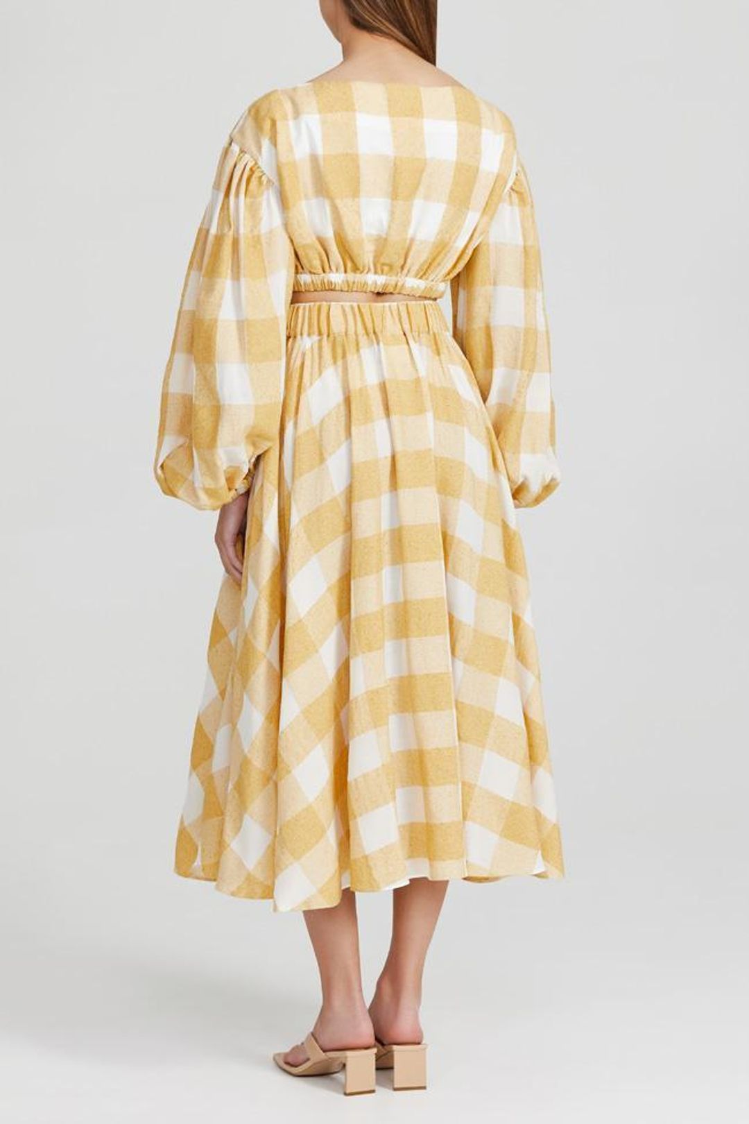 Acler Sutherland Top and Skirt Set Canary Check Size 12 for rent on The Volte - main image