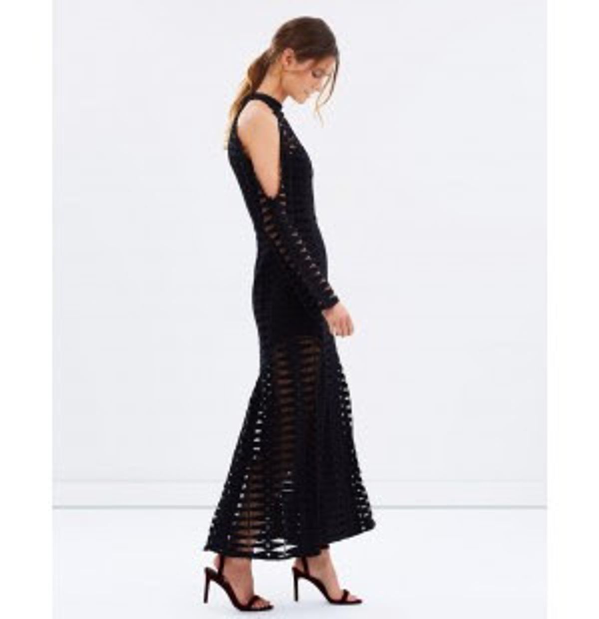 White Suede Time Stops Fishbone dress - Image 4