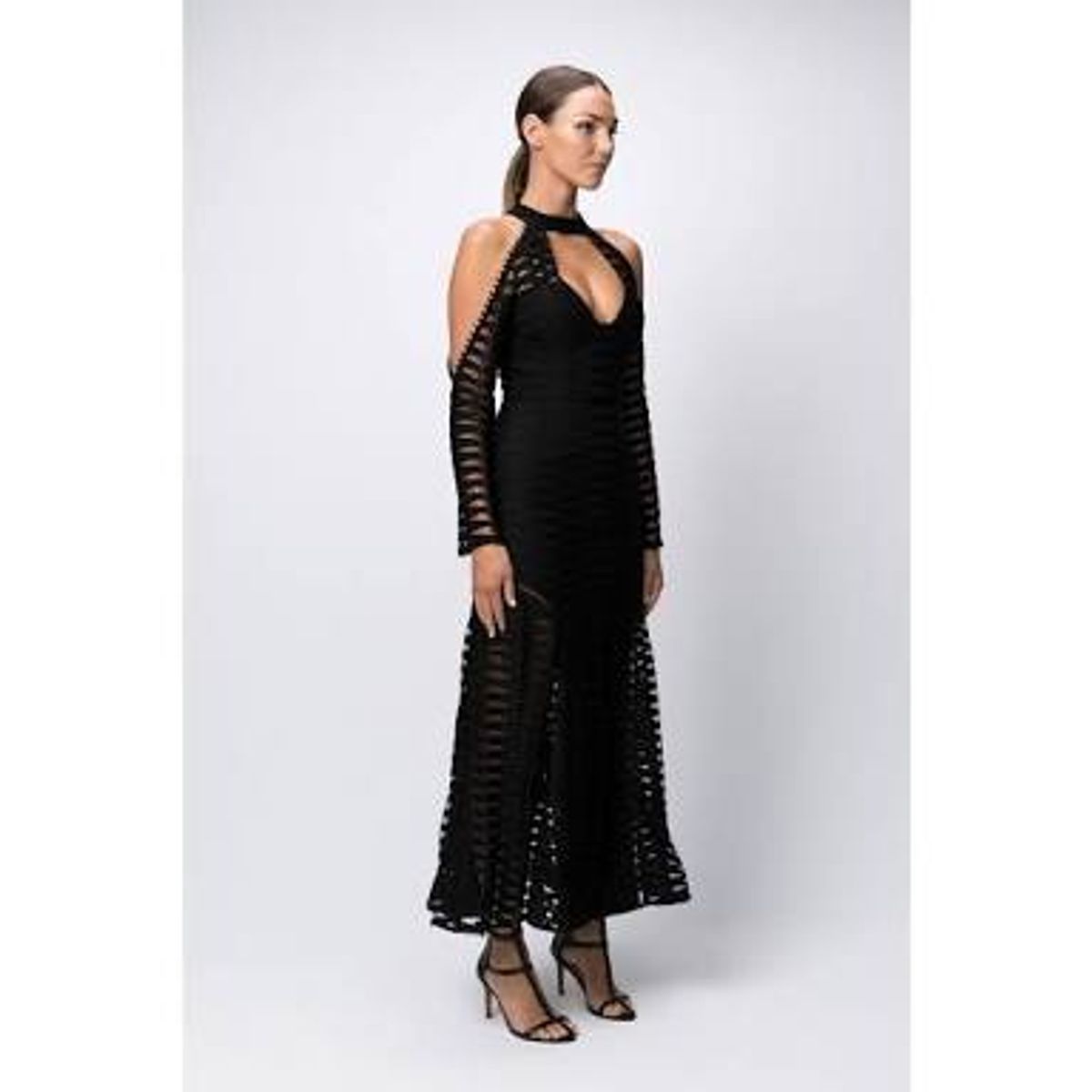 White Suede Time Stops Fishbone dress - Image 2