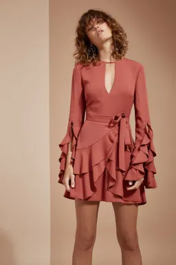 C/Meo Collective Gossamer Dress Rosewood One Size for rent on The Volte - image 1