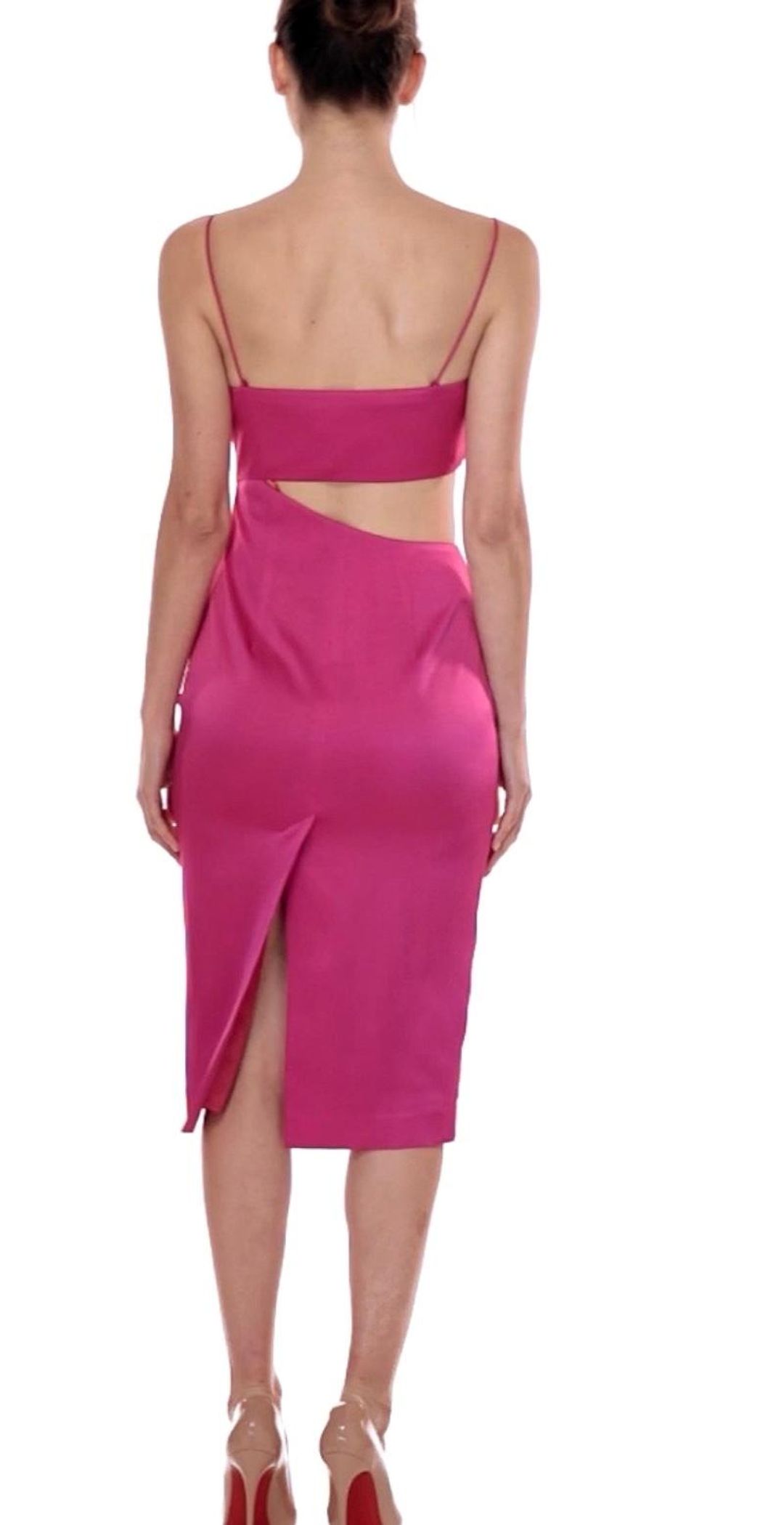 MISHA Selina Slip Midi Dress Pink Size 6/XS for rent on The Volte - main image