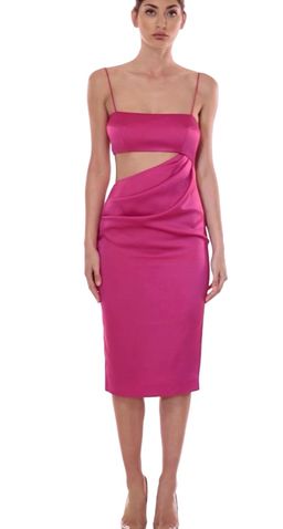 MISHA Selina Slip Midi Dress Pink Size 6/XS for rent on The Volte - image 1