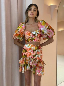Acler Porter Skirt & Top Set Print Size 12 for rent on The Volte - image 2