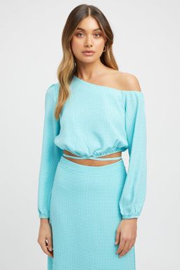 Kookai Brady Long Sleeve Top & Midi Skirt Set Blue Size 8 for rent on The Volte - image 3