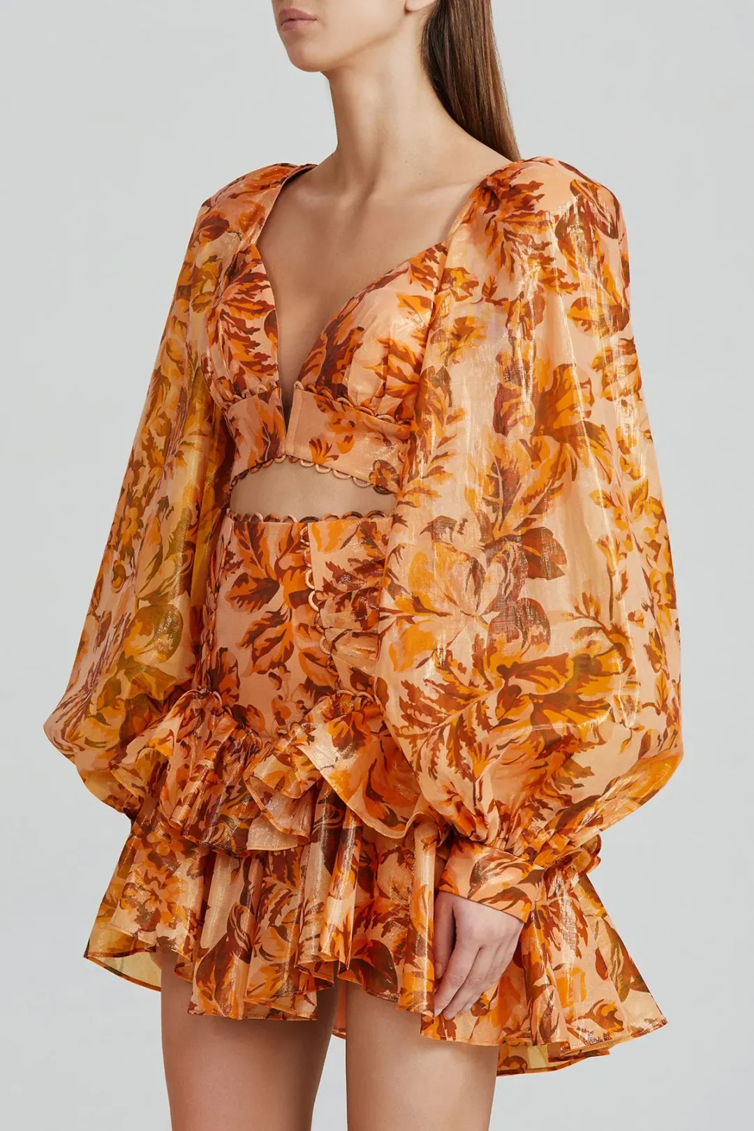 Acler Chance Cropped Top and Mini Skirt Set Print Size 8 for rent on The Volte - main image