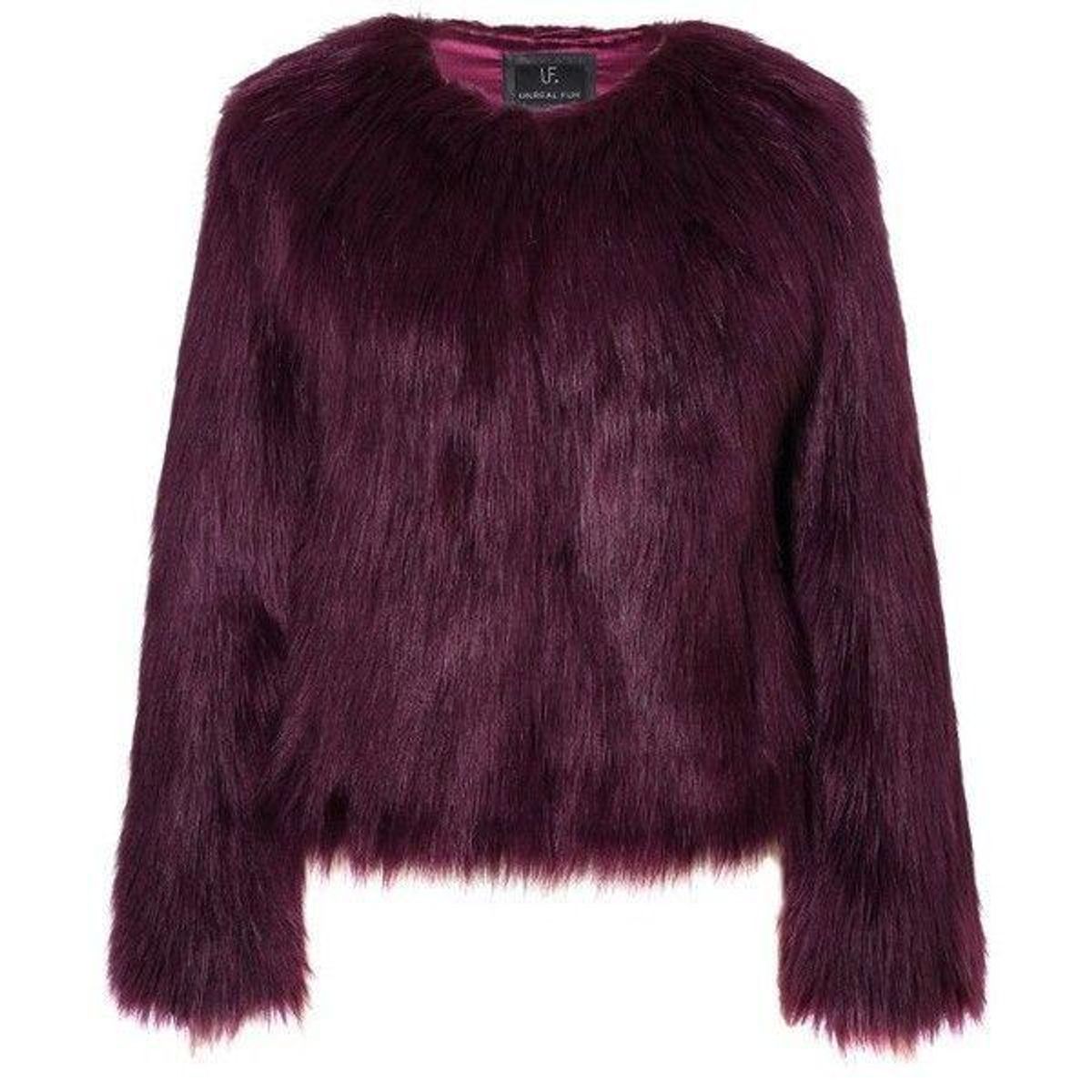 Unreal Fur Dream Jacket in Plum size 8 - Image 2