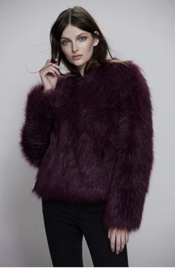 Unreal Fur Dream Jacket in Plum size 8 for rent on The Volte - image 4