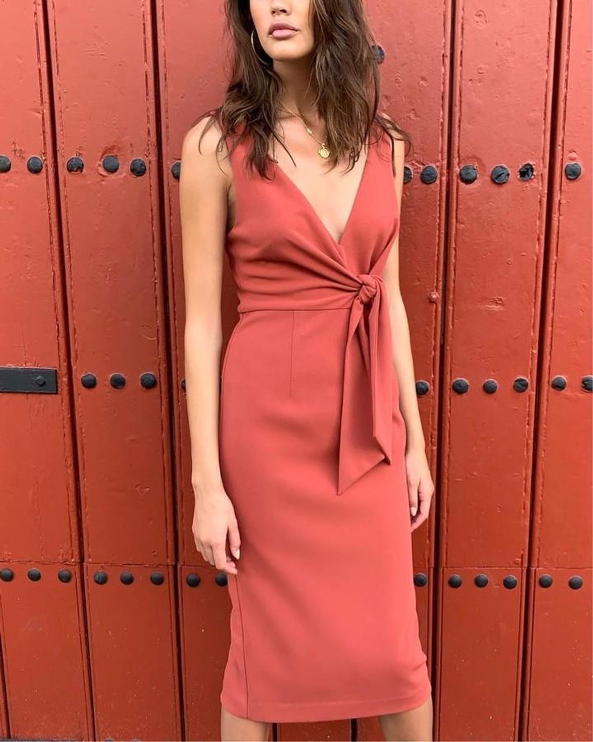 Sheike Truth or Dare Dress Terracotta Size 8 - Image 1