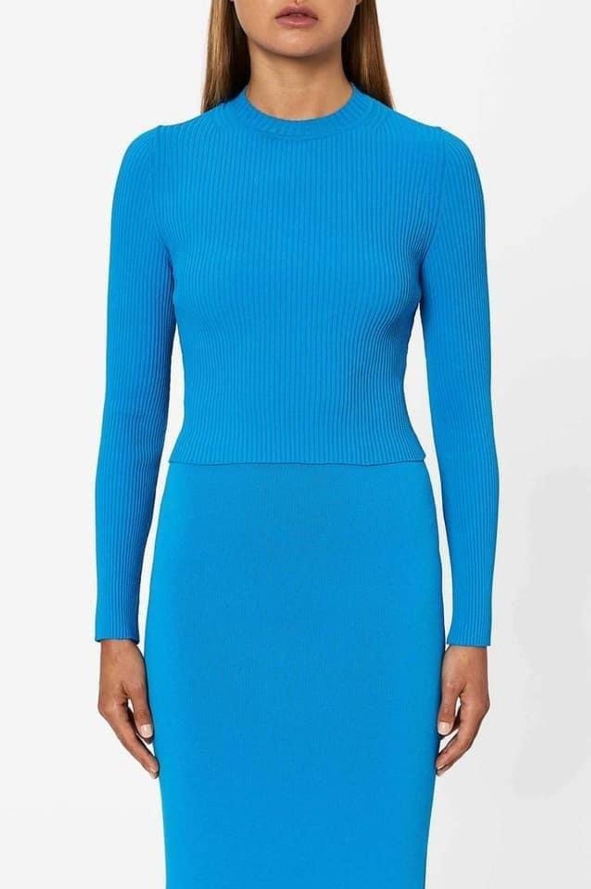 Scanlan Theodore Long Sleeve Crepe Top Blue Size 6 - Image 1