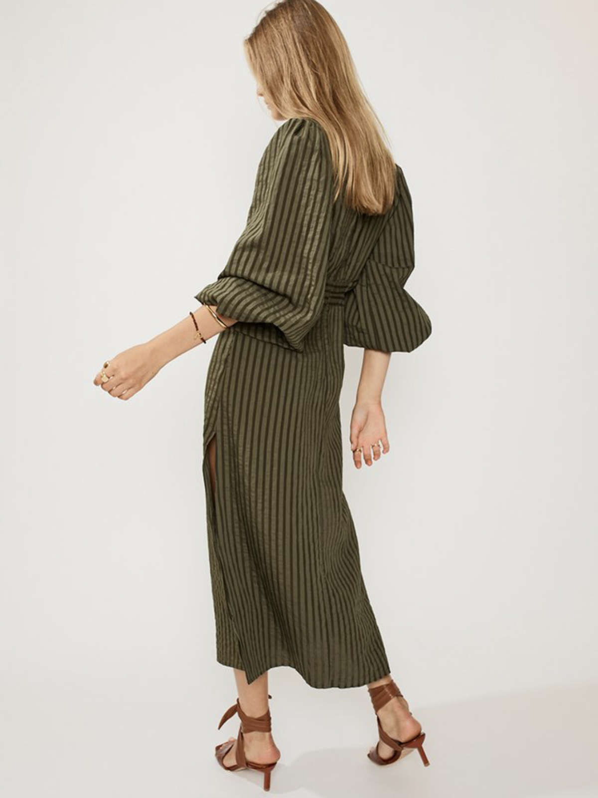 Suboo Queenie Cut Out Dress Olive Size 8 - Image 3