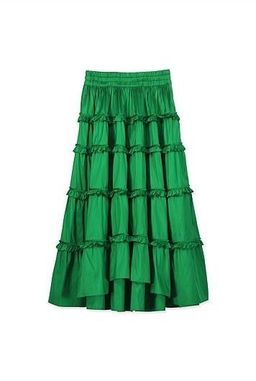 Country Road Green Silk Tiered Skirt Size 8 (Never worn) for rent on The Volte - image 4