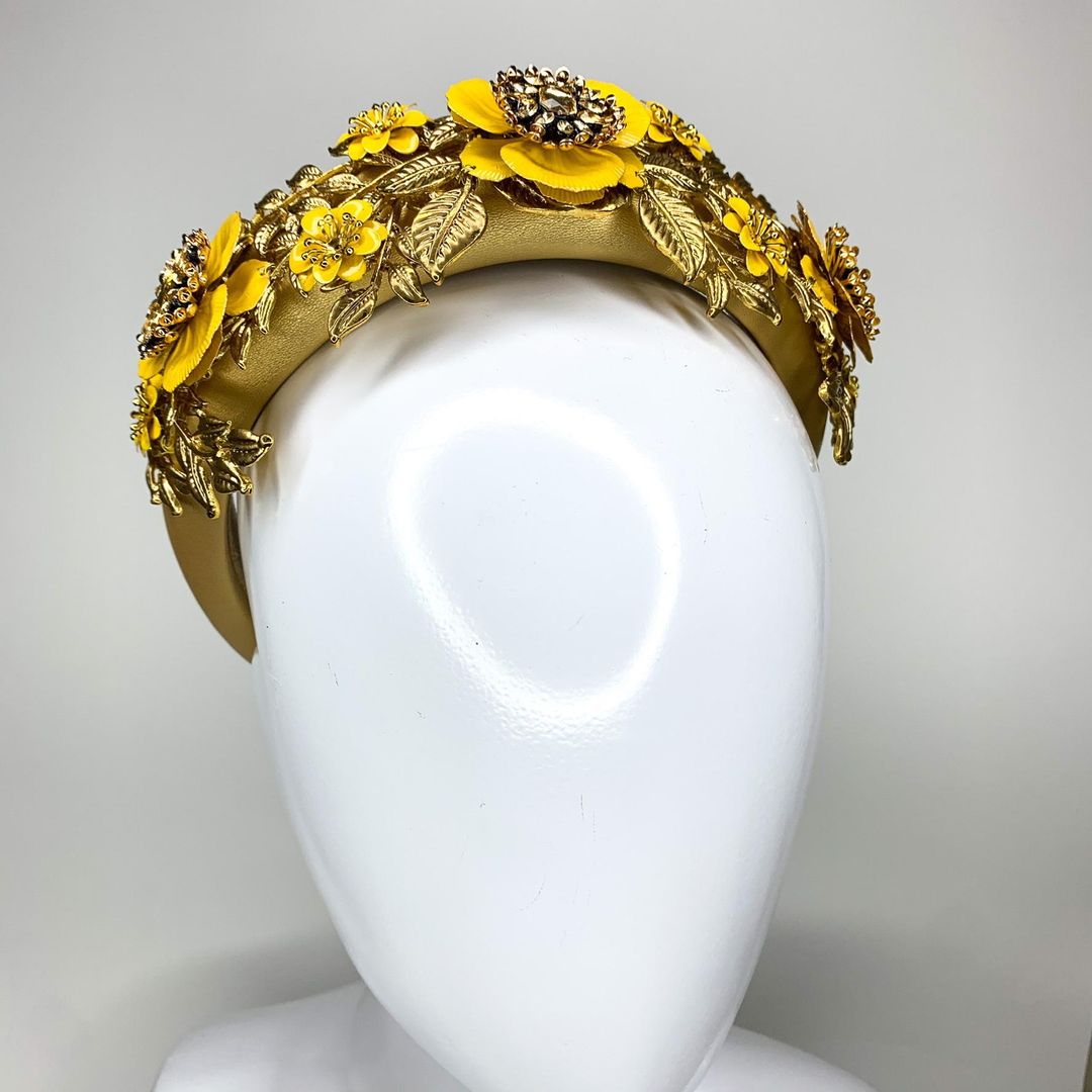 Halo & Rose Impromptu Princess headband yellow for rent on The Volte - main image