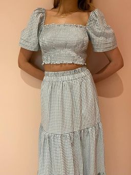 By Nicola Elderflower Top In Jade Check Size 6 for rent on The Volte - image 2