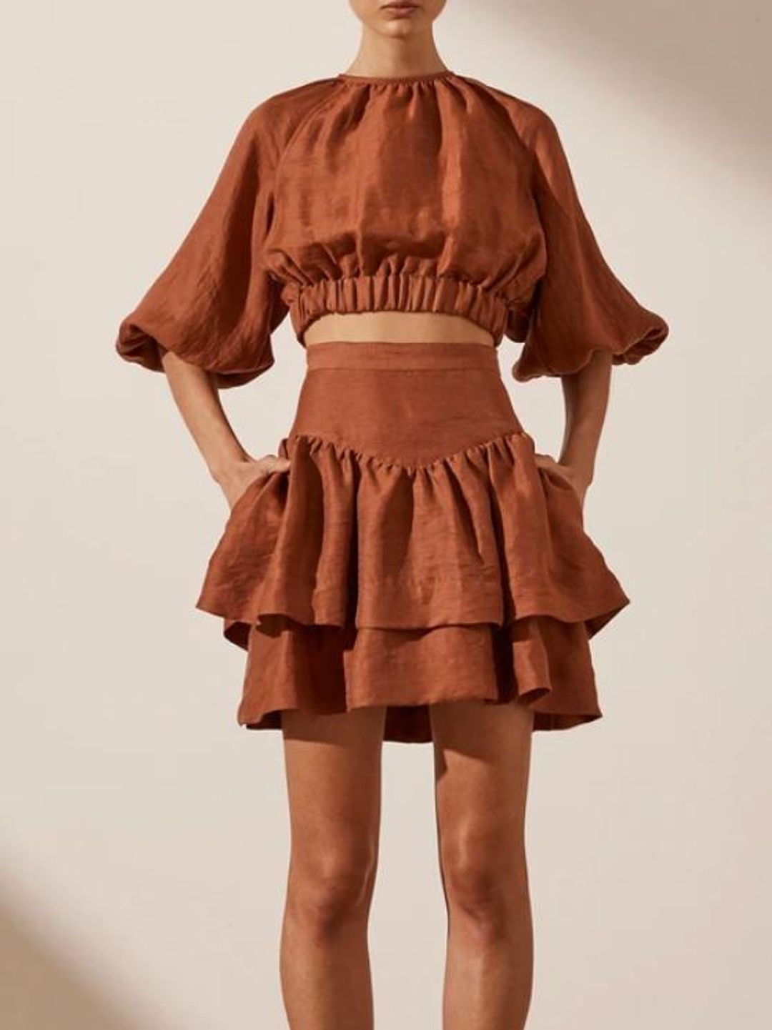 Shona Joy Elsa set brown size 10 for rent on The Volte - main image