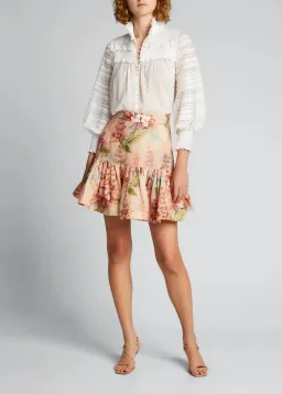 Zimmermann Candescent Flip Mini Skirt Print Size 1 / Au 10 for rent on The Volte - image 1