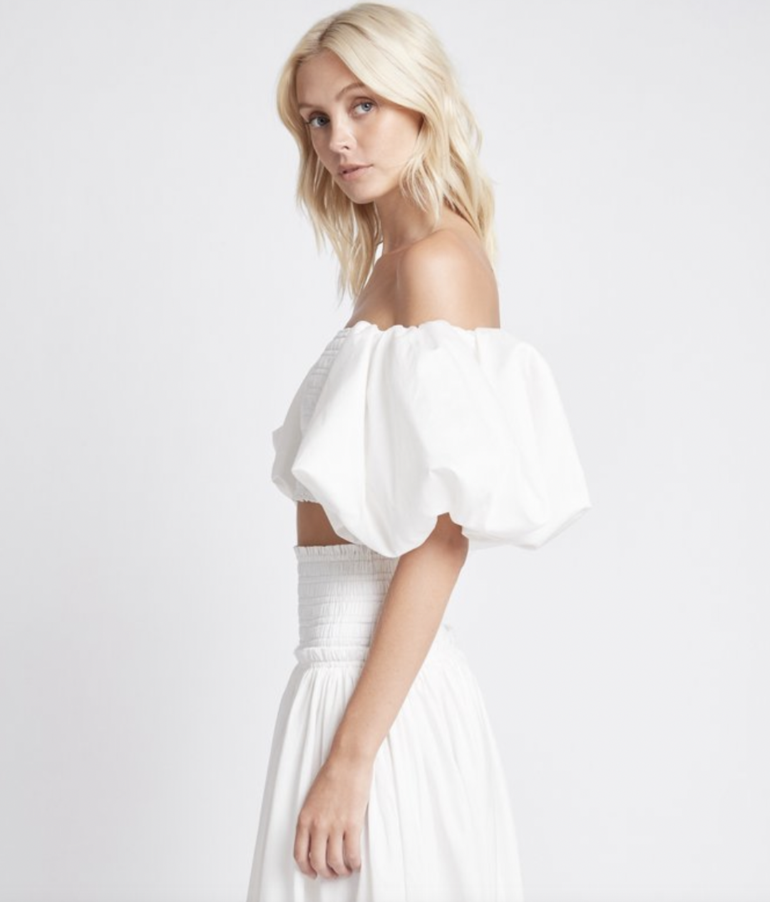 Aje White Cascade Cropped Top (White) Size 8 for rent on The Volte - main image