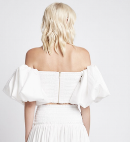 Aje White Cascade Cropped Top (White) Size 8 for rent on The Volte - image 3
