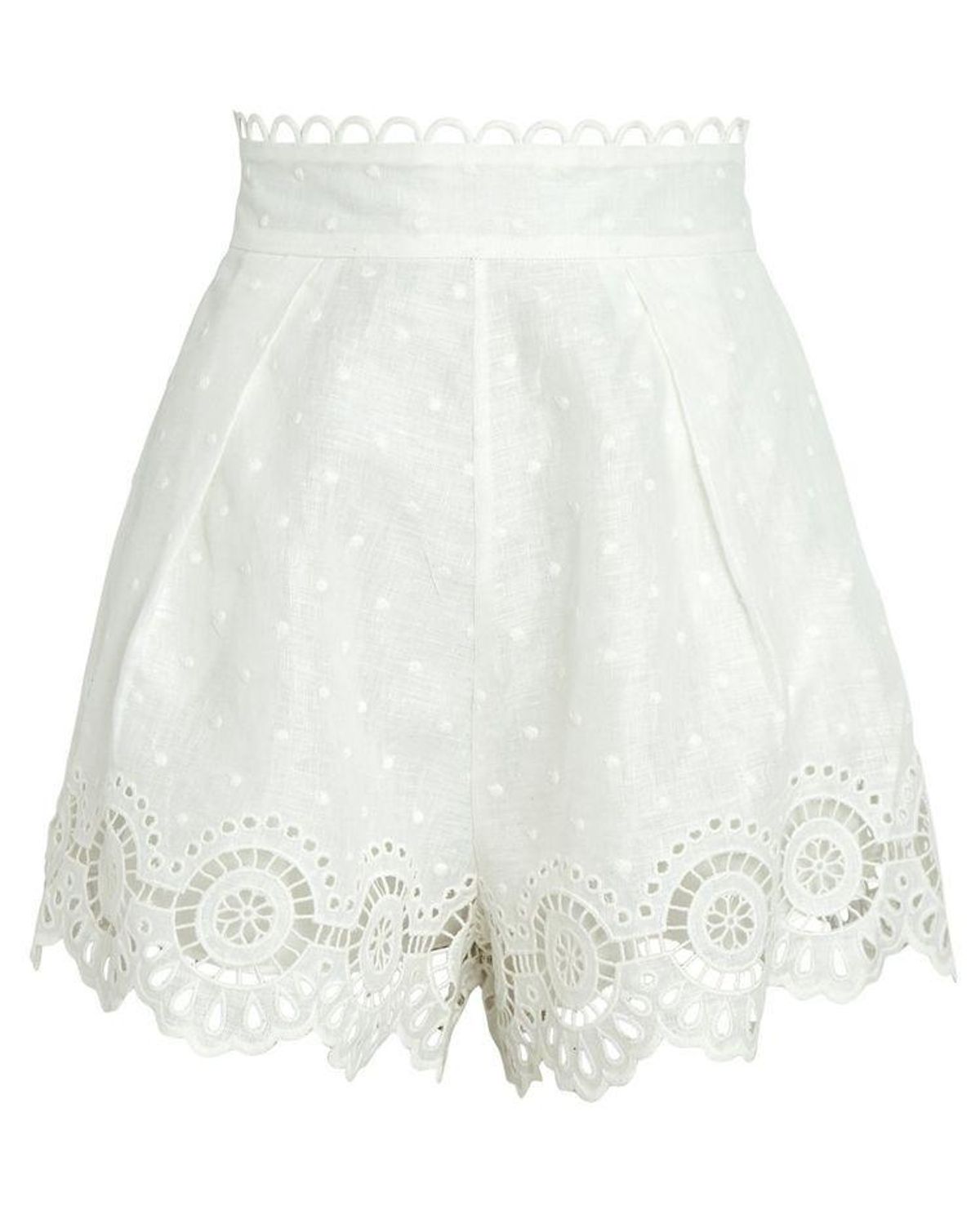Zimmermann Bellitude Scallop Crop Top and Shorts Set Ivory Size 8 - Image 5